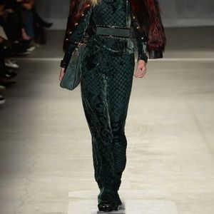 Balmain H&M velvet burnout pants